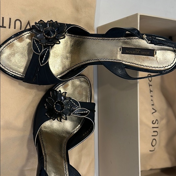 Louis Vuitton Black Embellished Sandals - Picture 2 of 5